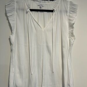 Current Air White Pleated Blouse